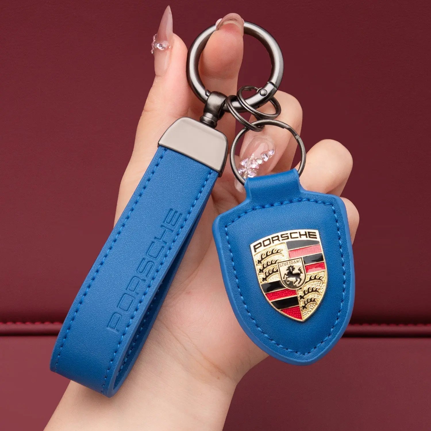 Genuine Leather Porsche Keychain-s2 mysite