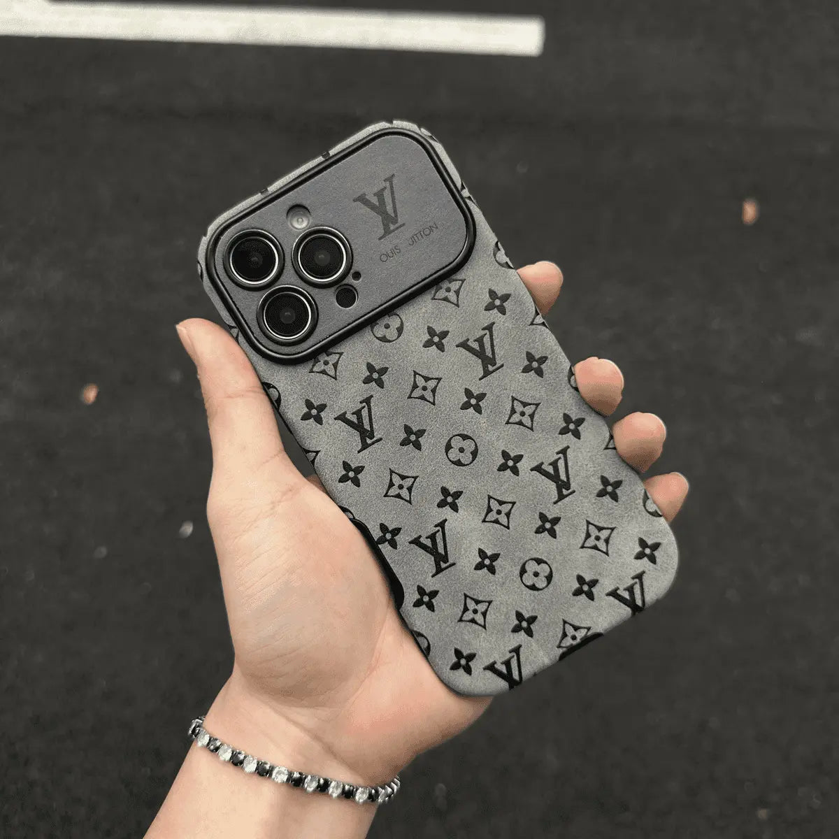 Luxury Brown & Black Color Leather iPhone Case-s2 mysite