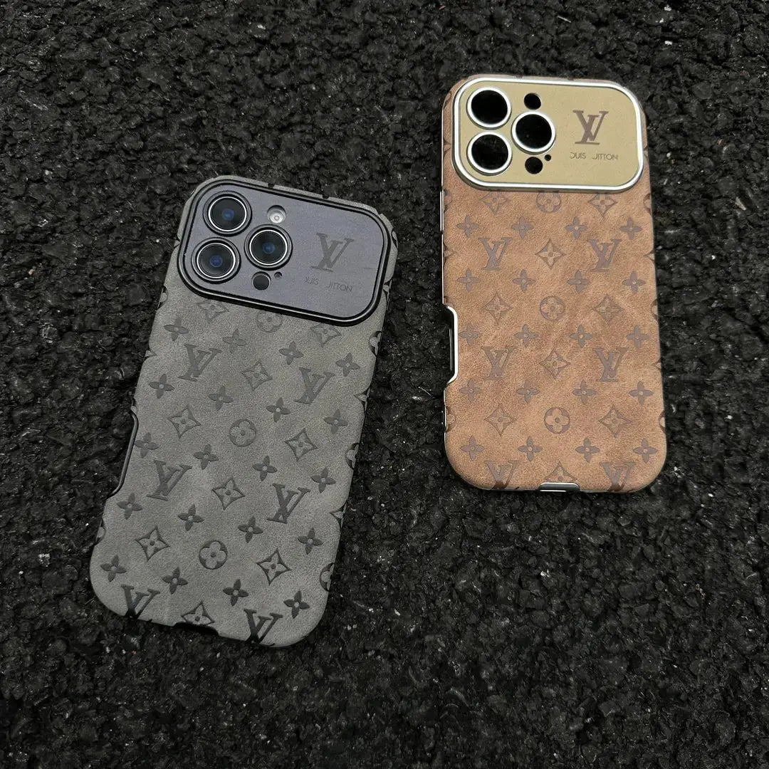 Luxury Brown & Black Color Leather iPhone Case-s2 mysite