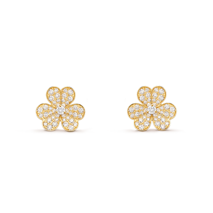 FRIVOLE GOLD FLOWER DIAMOND EARRINGS mysite