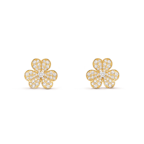 FRIVOLE GOLD FLOWER DIAMOND EARRINGS mysite