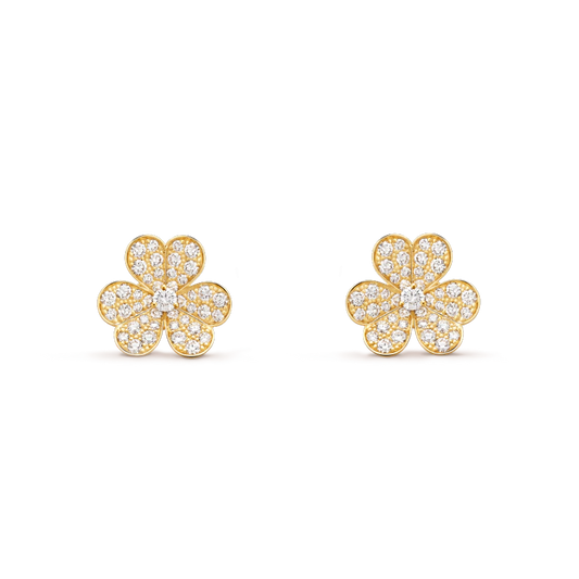 FRIVOLE GOLD FLOWER DIAMOND EARRINGS mysite