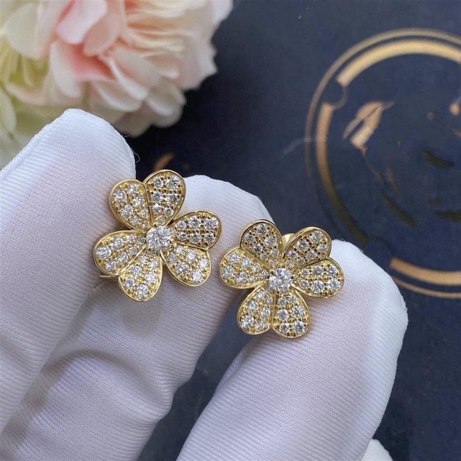 FRIVOLE GOLD FLOWER DIAMOND EARRINGS mysite