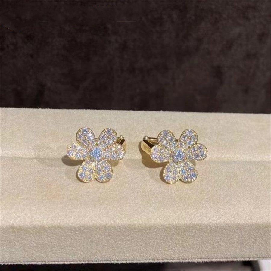 FRIVOLE GOLD FLOWER DIAMOND EARRINGS mysite