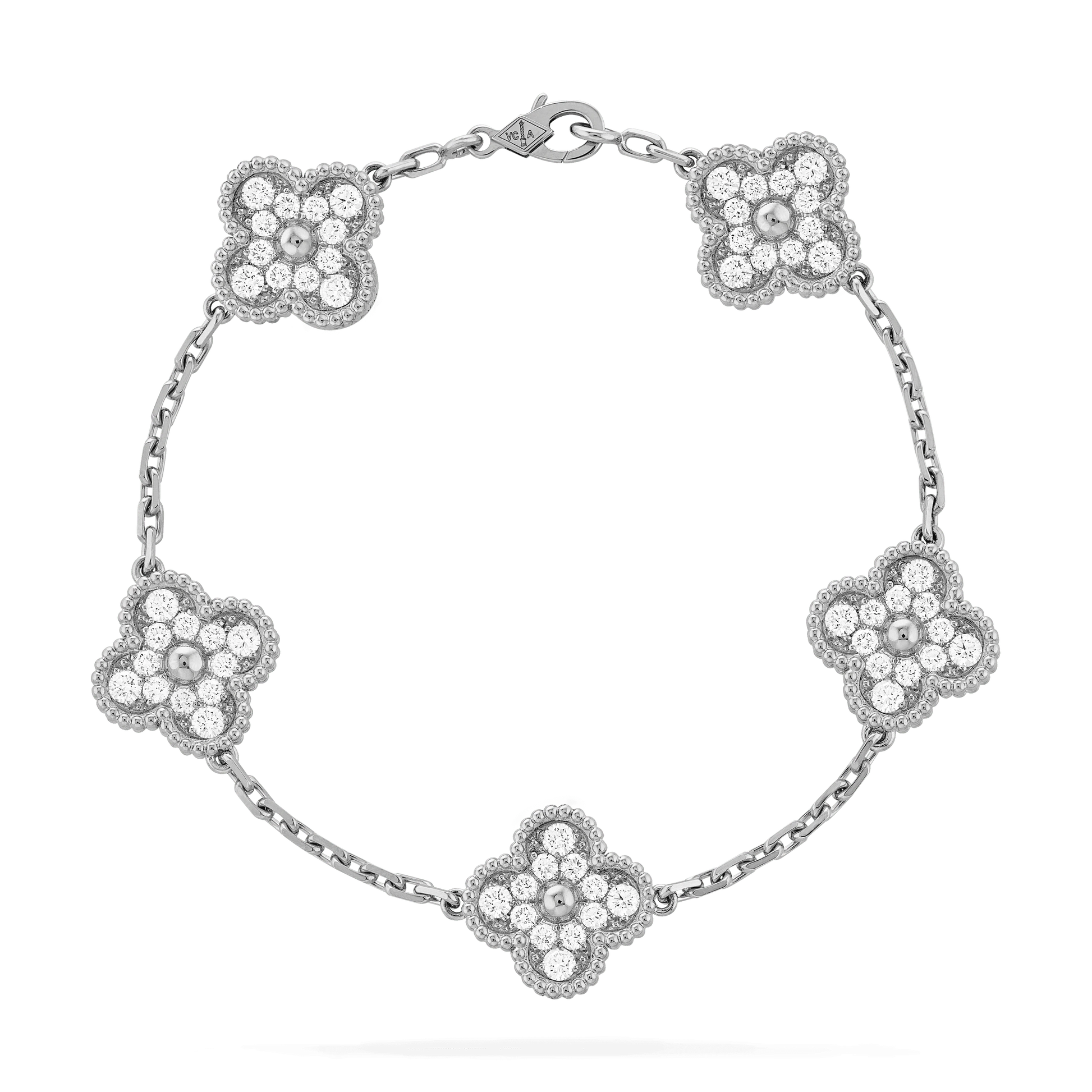 5 MOTIFS SILVER DIAMOND BRACELET mysite