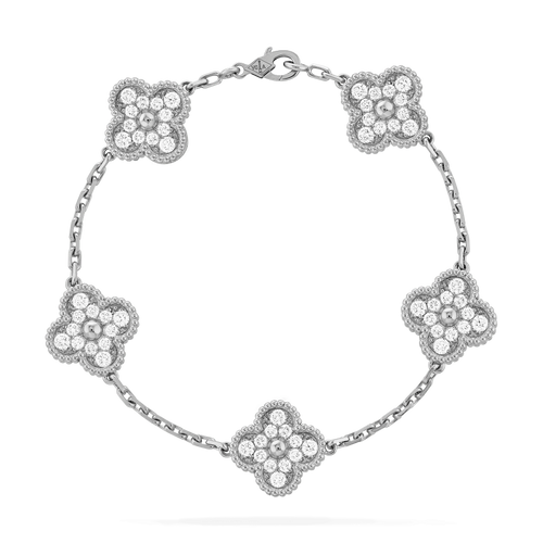 5 MOTIFS SILVER DIAMOND BRACELET mysite