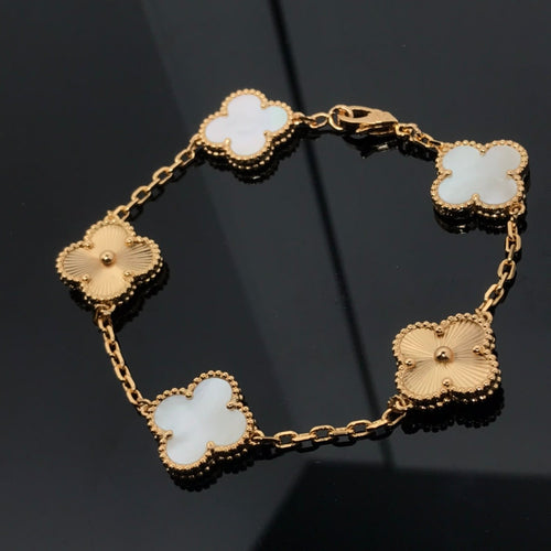 BRACELET 5 MOTIF WHITE MOP AND PINK GOLD mysite