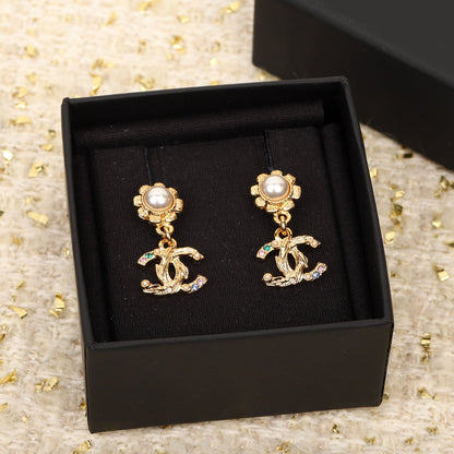 SUNFLOWER CC GOLD MUTIL DIAMONDS DROP EARRINGS mysite