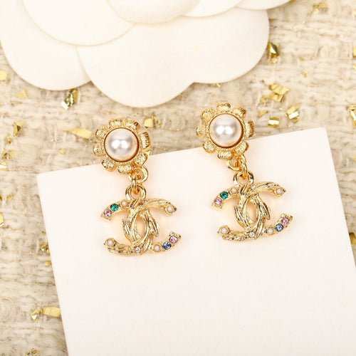 SUNFLOWER CC GOLD MUTIL DIAMONDS DROP EARRINGS mysite