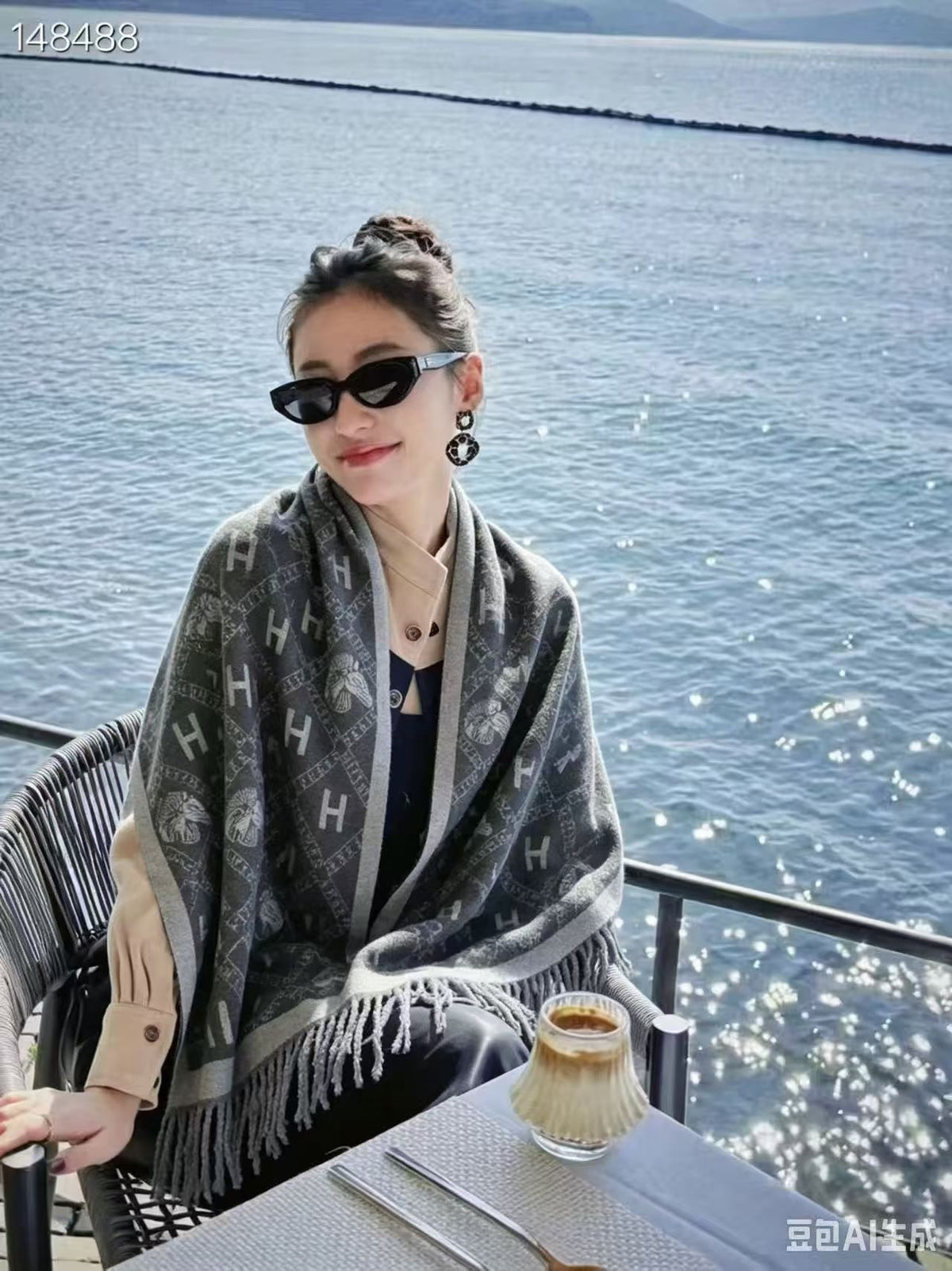 Oversized Cashmere Blend Scarf-0001